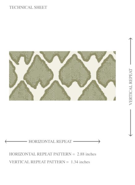 'Briar' Small-Scale Geometric Print Wallpaper (Olive Green/ White) - Image 8