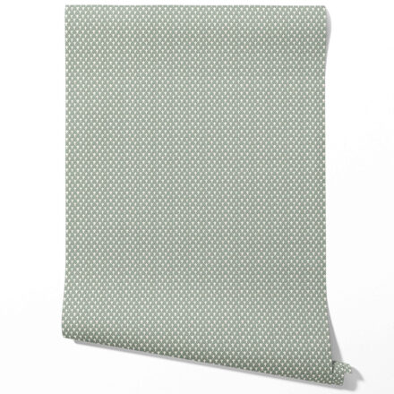 'Blizzard' Neutral-Toned Small-Scale Geometric Print Wallpaper (Gray-Green/ White) - Image 2