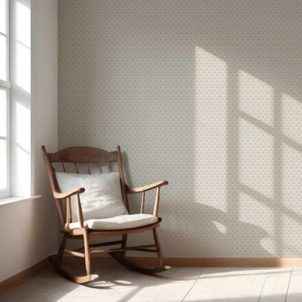 'Orion' Neutral-Toned Small Floral Lattice Wallpaper (Warm Gray/ Greige) - Image 5
