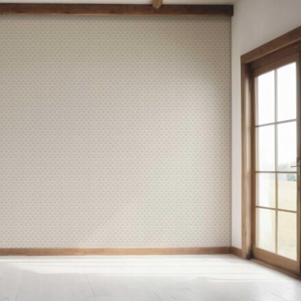 'Orion' Neutral-Toned Small Floral Lattice Wallpaper (Warm Gray/ Greige) - Image 7