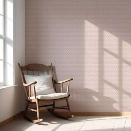 'Iruya' Small-Scale Floral Lattice Wallpaper (Soft Pink/ White) - Image 5
