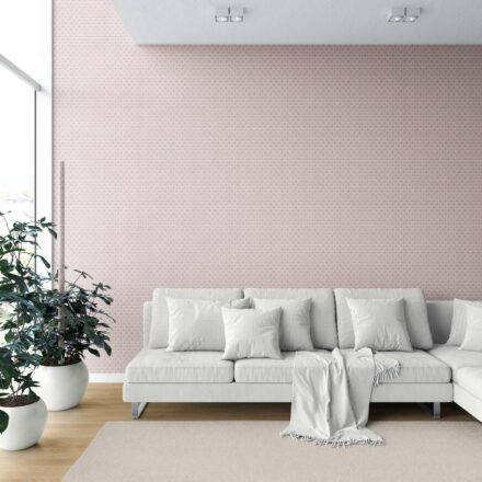 'Iruya' Small-Scale Floral Lattice Wallpaper (Soft Pink/ White) - Image 6