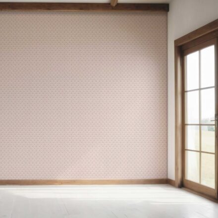 'Iruya' Small-Scale Floral Lattice Wallpaper (Soft Pink/ White) - Image 7
