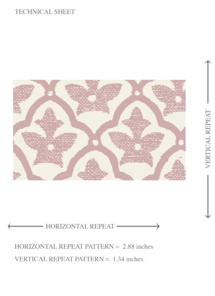 'Iruya' Small-Scale Floral Lattice Wallpaper (Soft Pink/ White) - Image 8