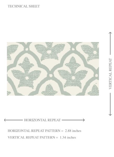 'Lacquered' Small-Scale Floral Lattice Wallpaper (Duck Egg Blue/ White) - Image 8