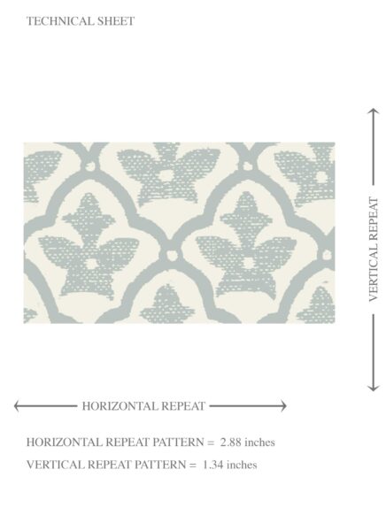 'Groove' Small-Scale Floral Lattice Wallpaper (Duck Egg Blue/ White) - Image 8