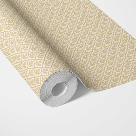 'Surrender' Small-Scale Floral Lattice Wallpaper (Yellow/ White)