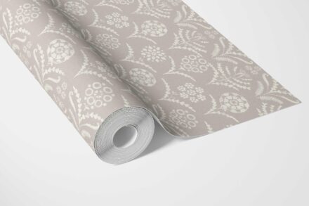 'Arnou' Modern Neural-Toned Floral/ Botanical Wallpaper (Gray/ Taupe) - Image 3