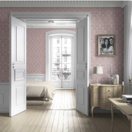 'Griffin' Modern Floral Botanical Wallpaper (Pink/ White) - Image 4