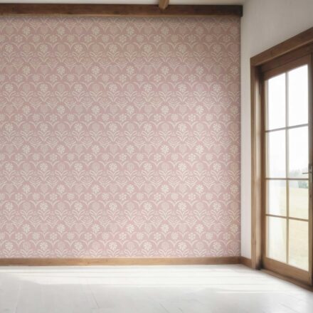 'Griffin' Modern Floral Botanical Wallpaper (Pink/ White) - Image 7