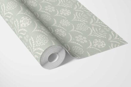 'Nautical Mile' Modern Floral Botanical Wallpaper (Pastel Blue) - Image 3