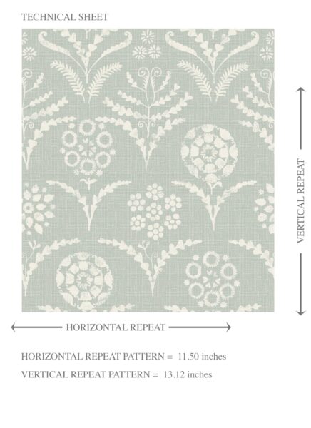 'Nautical Mile' Modern Floral Botanical Wallpaper (Pastel Blue) - Image 8