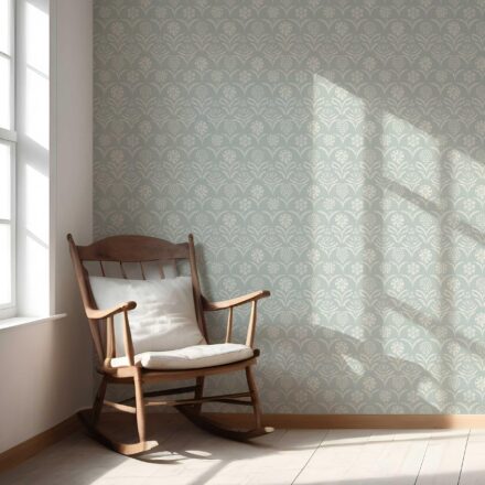 'Giulia' Modern Floral Botanical Wallpaper (Duck Egg Blue/ White) - Image 2