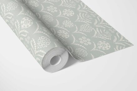 'Giulia' Modern Floral Botanical Wallpaper (Duck Egg Blue/ White) - Image 3