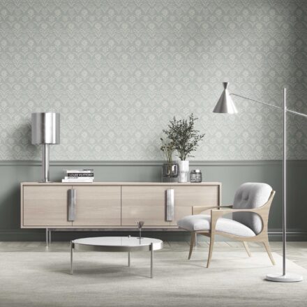 'Giulia' Modern Floral Botanical Wallpaper (Duck Egg Blue/ White) - Image 5