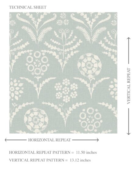 'Giulia' Modern Floral Botanical Wallpaper (Duck Egg Blue/ White) - Image 8