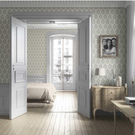 'Maruna' Vintage-Inspired Floral Block Print Wallpaper (Olive Green/ Cream) - Image 4