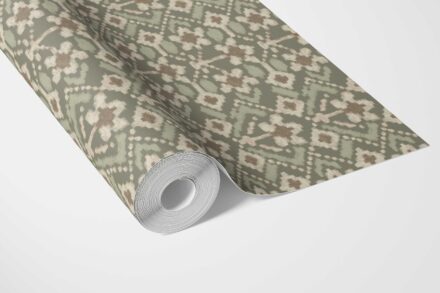 'Walden Rock' Modern Botanical Floral Wallpaper (Olive Green/ Beige) - Image 3