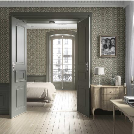 'Walden Rock' Modern Botanical Floral Wallpaper (Olive Green/ Beige) - Image 4