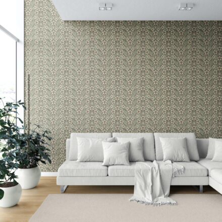 'Walden Rock' Modern Botanical Floral Wallpaper (Olive Green/ Beige) - Image 6