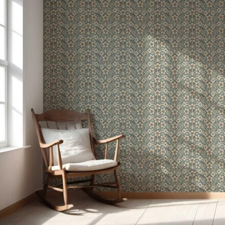'Aramis' Modern Botanical Floral Wallpaper (Forest Green / Beige) - Image 5