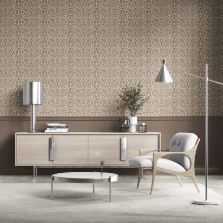 'Celery Powder' Modern Neutral-Toned Botanical Floral Wallpaper (Brown/ Beige/ Cream/ Taupe ) - Image 2