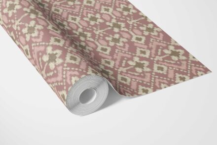 'Viridian' Modern Botanical Floral Wallpaper (Peach/ Dusky Pink/ Beige) - Image 3