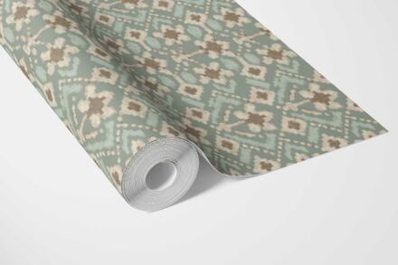 'Samak' Modern Botanical Floral Wallpaper (Sage Green/ Beige) - Image 3