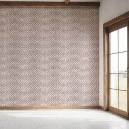 'Shelley' Small-Scale Floral Lattice Wallpaper (Pink/ White) - Image 7