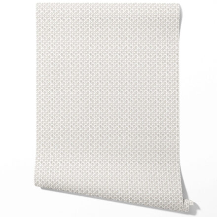 'Raccoon' Small-Scale Floral Lattice Wallpaper (Gray/ White) - Image 2
