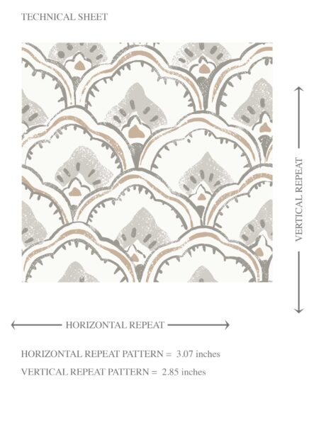'Raccoon' Small-Scale Floral Lattice Wallpaper (Gray/ White) - Image 8