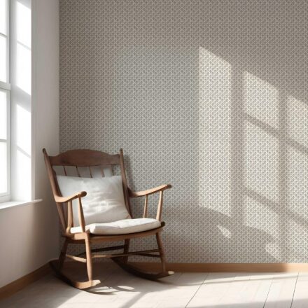 'Madonna' Small-Scale Floral Lattice Wallpaper (Beige/ Gray/ White/ Taupe) - Image 5