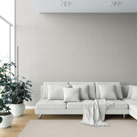 'Madonna' Small-Scale Floral Lattice Wallpaper (Beige/ Gray/ White/ Taupe) - Image 6