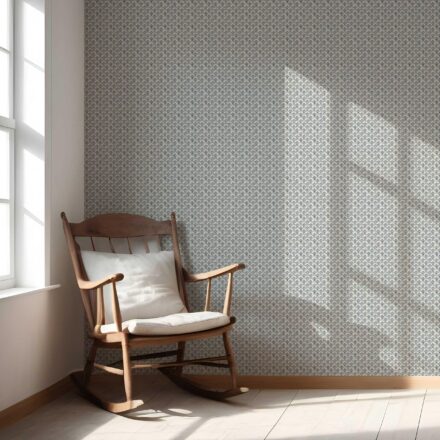 'Auguste' Small-Scale Floral Lattice Wallpaper (Blue/ Gray/ White) - Image 5