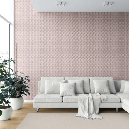 'Kinkajou' Small-Scale Floral Lattice Wallpaper (Red/ Pink/ White) - Image 6