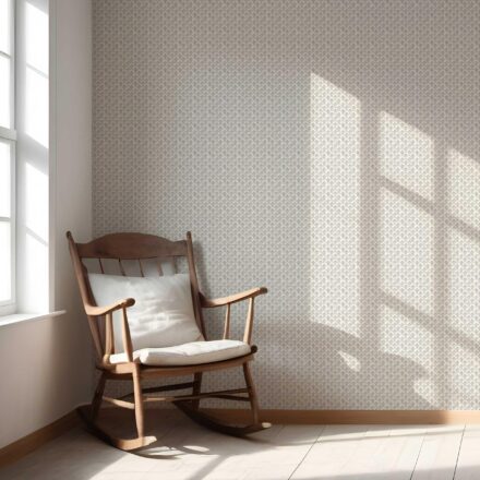 'Titania' Small-Scale Floral Lattice Wallpaper (Warm Gray/ Beige/ Taupe/ White) - Image 5