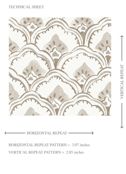 'Titania' Small-Scale Floral Lattice Wallpaper (Warm Gray/ Beige/ Taupe/ White) - Image 8