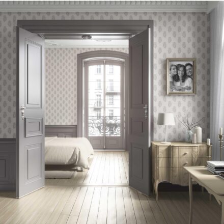 'Kahamun' Neutral Botanical/ Floral Block Print Wallpaper (Gray/ Soft Taupe/ Cream) - Image 4