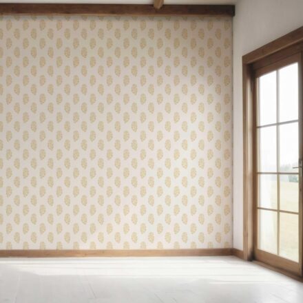 'Honey Haven' Botanical/ Floral Block Print Wallpaper (Yellow/ Cream) - Image 7