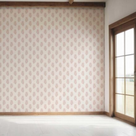 'Earina' Botanical/ Floral Block Print Wallpaper (Pink/ Cream) - Image 7