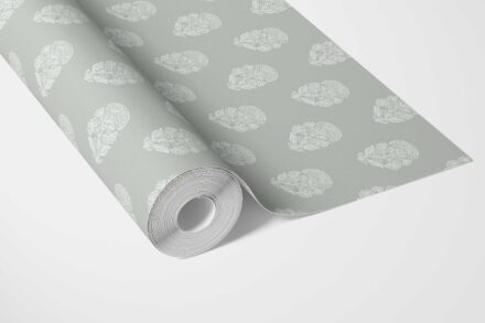 'Fitzgerald' Neutral Botanical/ Floral Block Print Wallpaper (Green-Gray) - Image 3