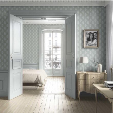'Fitzgerald' Neutral Botanical/ Floral Block Print Wallpaper (Green-Gray) - Image 4