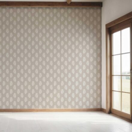 'Anselme' Neutral Botanical/ Floral Block Print Wallpaper (Gray/ White) - Image 7