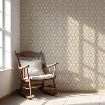 'Abella' Neutral Botanical/ Floral Block Print Wallpaper (Beige/ Taupe/ Tan) - Image 5