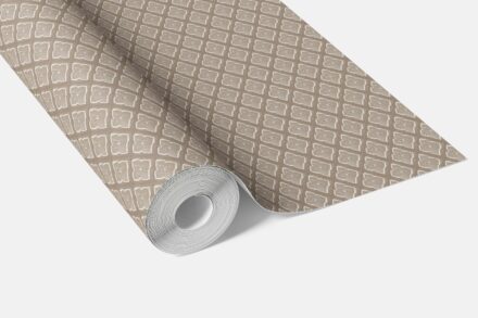 'Milan' Small Floral Geometric Lattice Wallpaper (Beige/ Brown/ Taupe) - Image 2