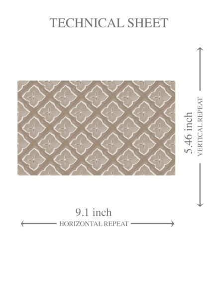 'Milan' Small Floral Geometric Lattice Wallpaper (Beige/ Brown/ Taupe) - Image 8