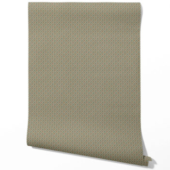 'Vevey' Small Floral Geometric Lattice Wallpaper (Olive Green/ Brown)