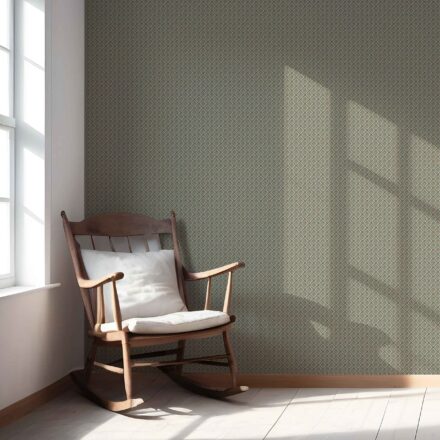 'Vevey' Small Floral Geometric Lattice Wallpaper (Olive Green/ Brown) - Image 5