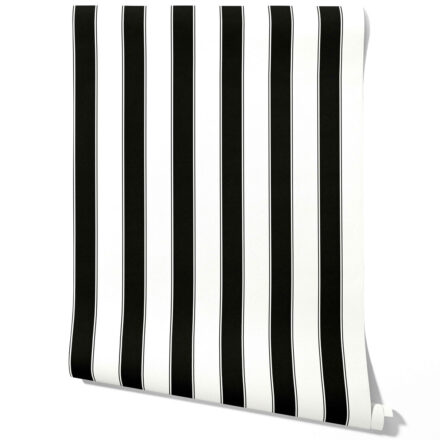 'Arni' Neutral-Toned Scandi-Inspired Striped Wallpaper (Black & White)