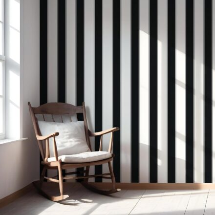 'Arni' Neutral-Toned Scandi-Inspired Striped Wallpaper (Black & White) - Image 5